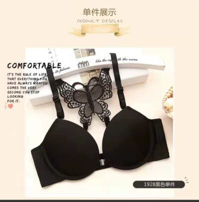 Front Closed Butterfly Push up Bra Women Sexy Bra in Lace design Bra Black