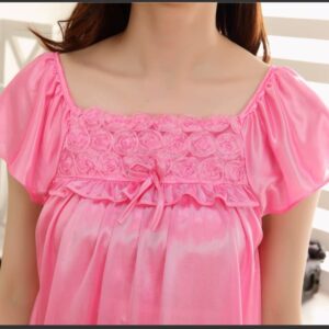 Night Dress with Girls Short Tops With Half pant Pink