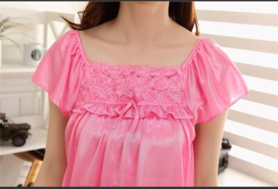 Night Dress with Girls Short Tops With Half pant Pink