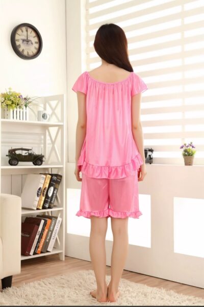 Night Dress with Girls Short Tops With Half pant Pink