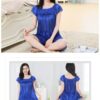 Night Dress with Girls Short Tops With Half pant Blue