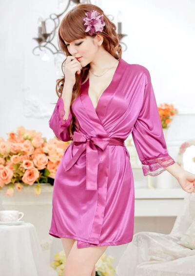 Sexy Satin Night Dress Purple