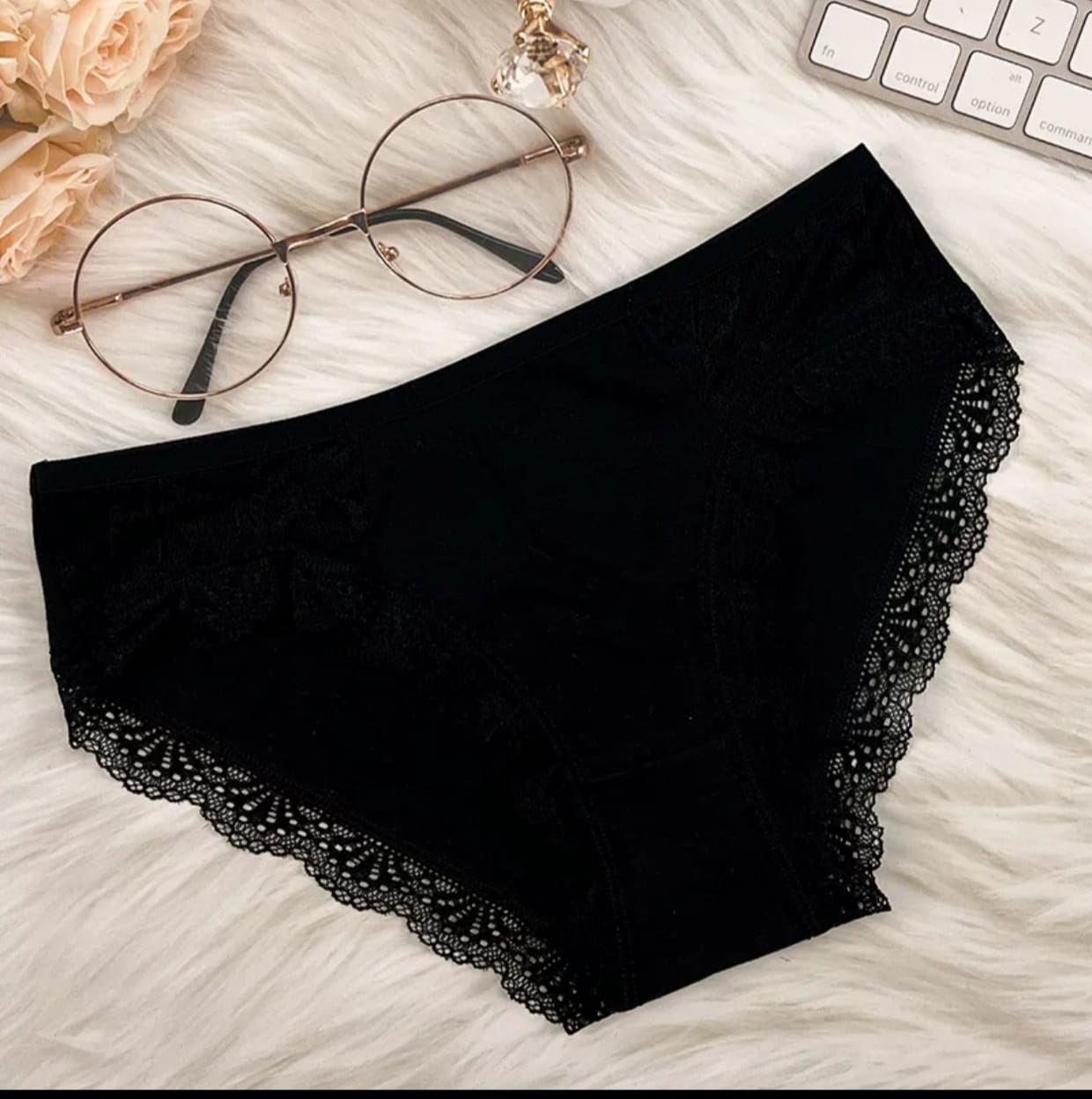 Women Soft Cotton Lace Panty 6 Pieces Combo Pack – Floral Lace Comfortable Brief Underwear - Image 5