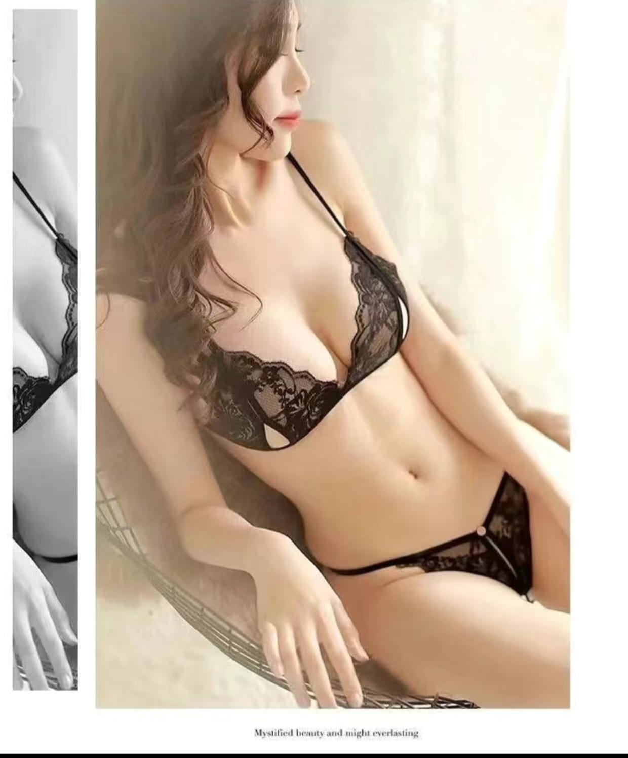 Lace Bikini Lingerie Set\ Soft Mesh Bralette & Strappy Panty - Image 8