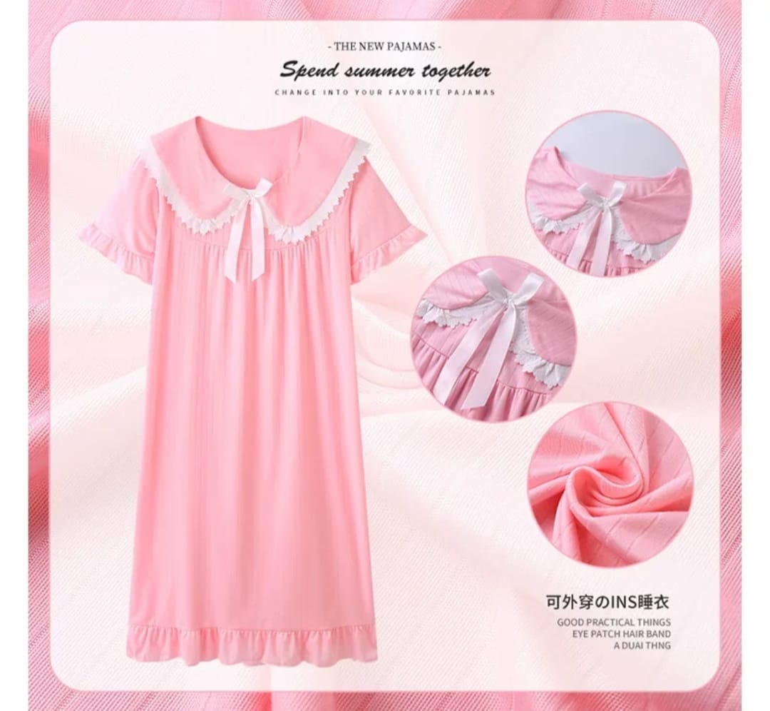 Princess Style Cotton Nightgown for Girls - Image 3