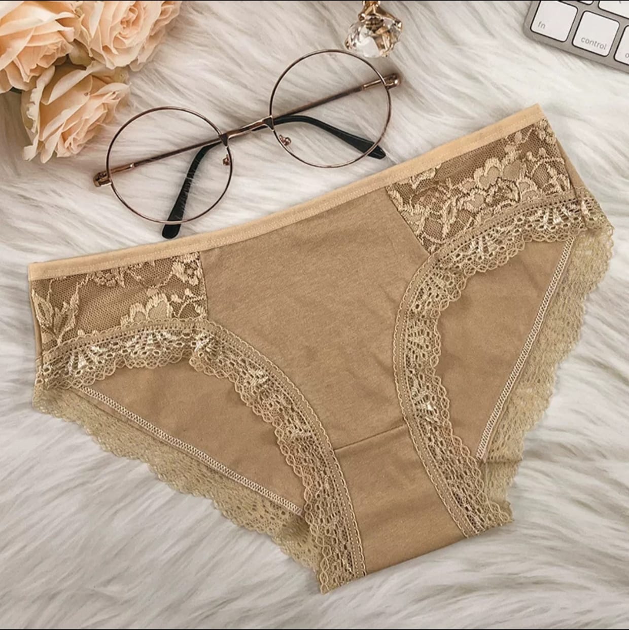 Women Soft Cotton Lace Panty 6 Pieces Combo Pack – Floral Lace Comfortable Brief Underwear - Image 6