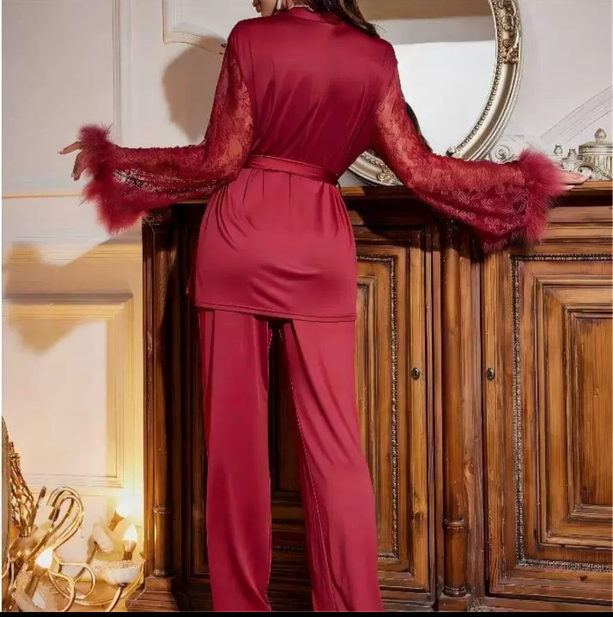 Luxury Lace Sleeve Lounge Set - Image 14