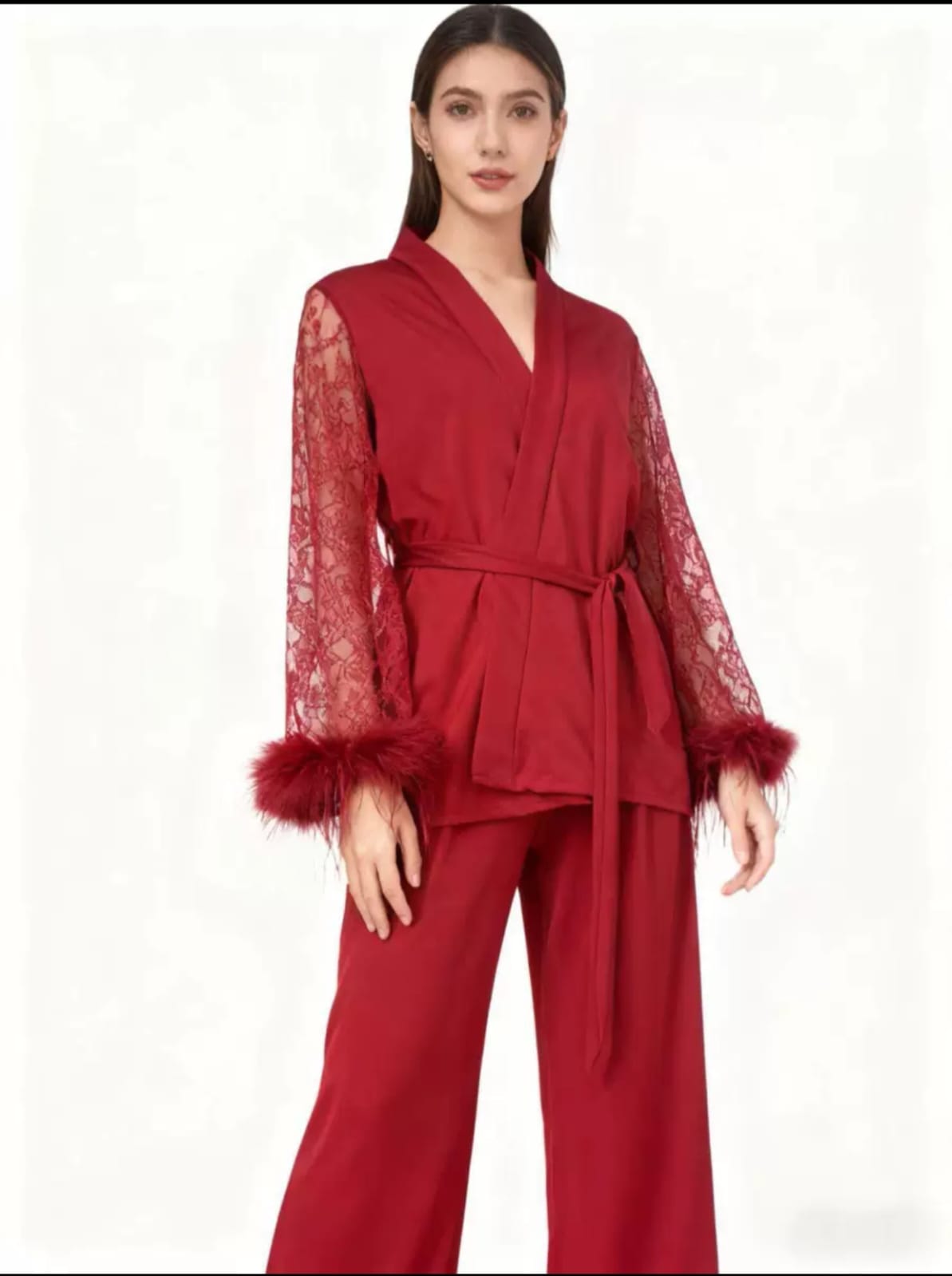Luxury Lace Sleeve Lounge Set - Image 12