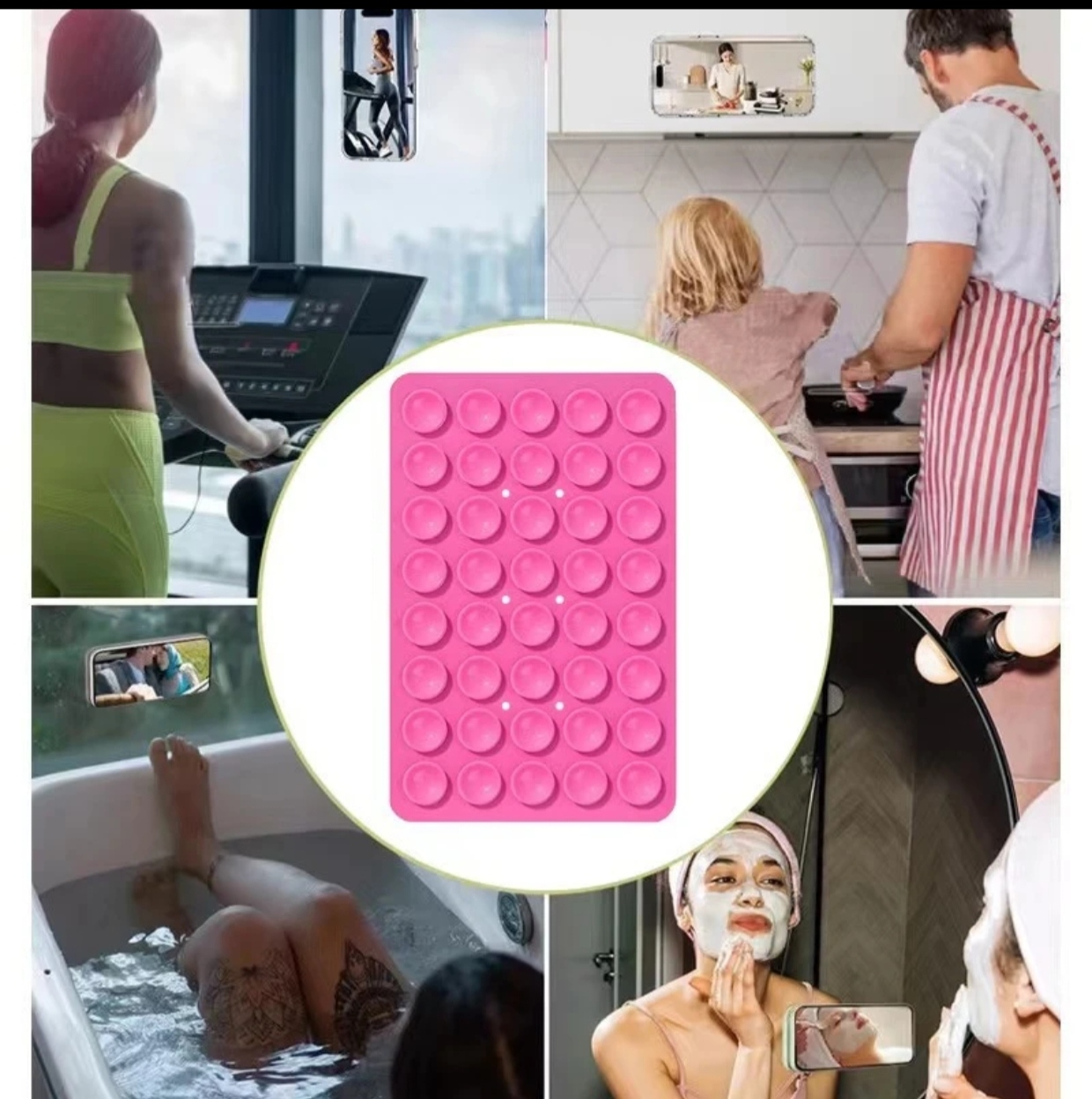 Mobile Holder 360° Rotating Suction Cup & Foldable Phone Stand – 3PCS Combo (Black, White & Pink) - Image 5