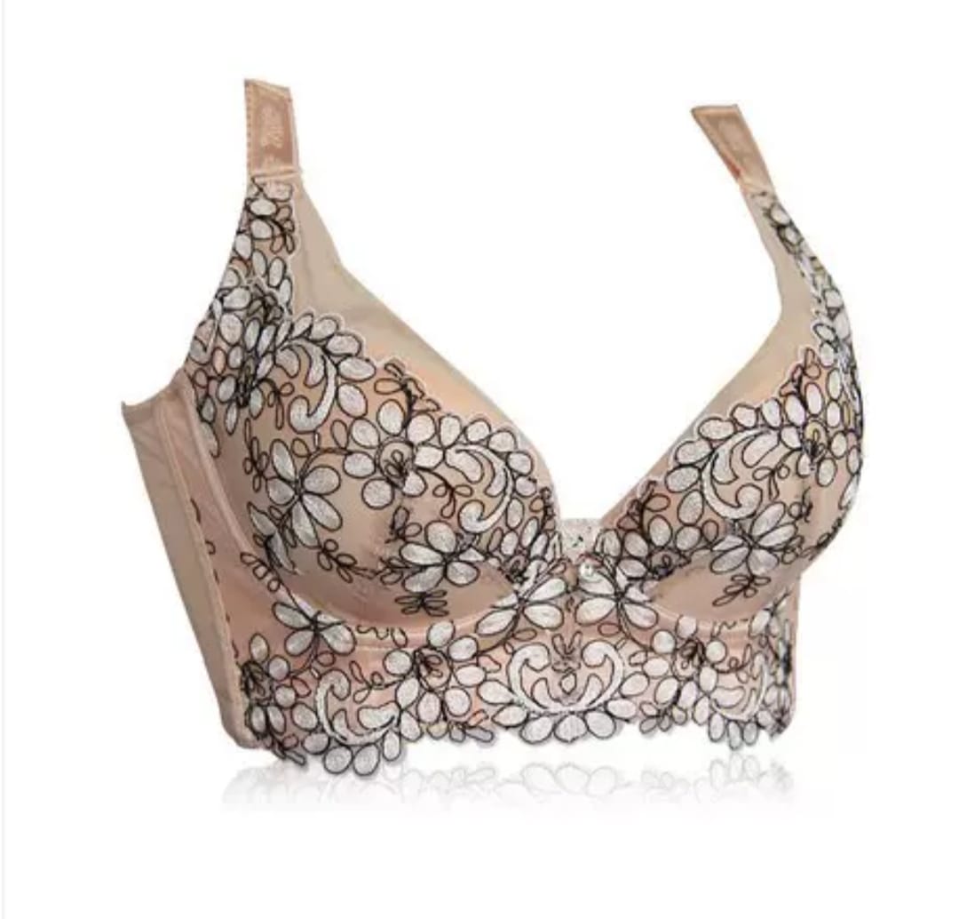 Elegant Floral Embroidered Push-Up Bra - Image 5