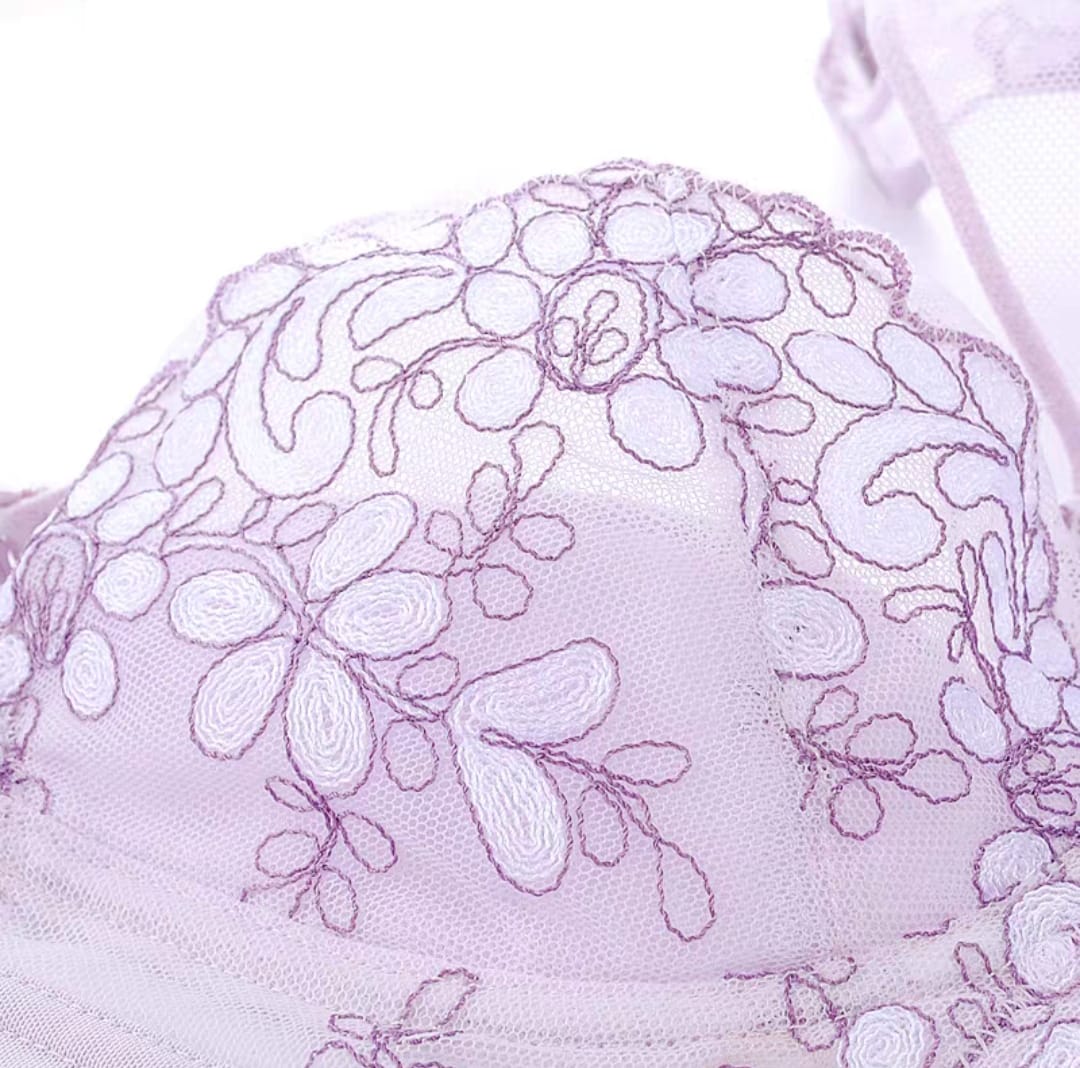 Elegant Floral Embroidered Push-Up Bra - Image 18
