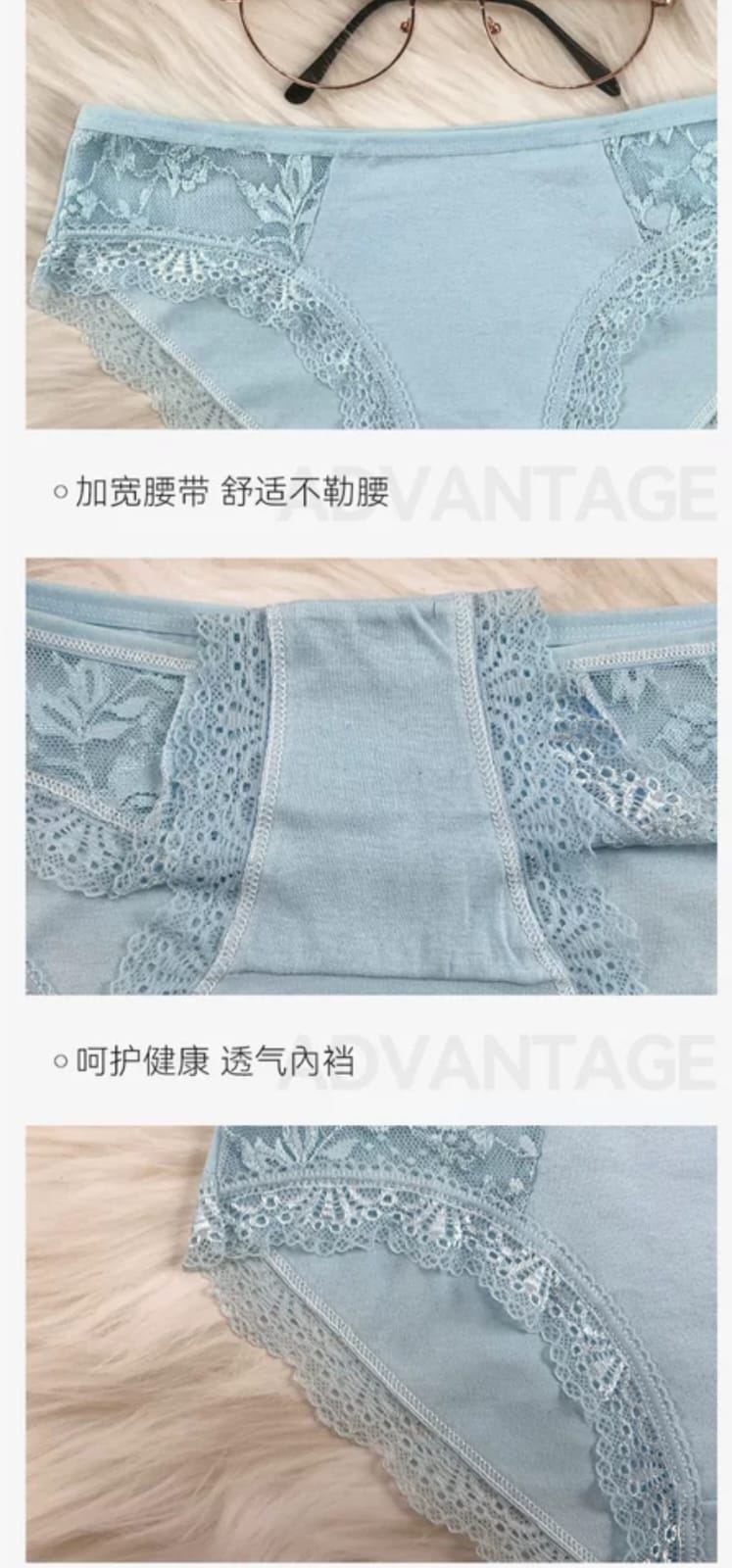 Women Soft Cotton Lace Panty 6 Pieces Combo Pack – Floral Lace Comfortable Brief Underwear - Image 11