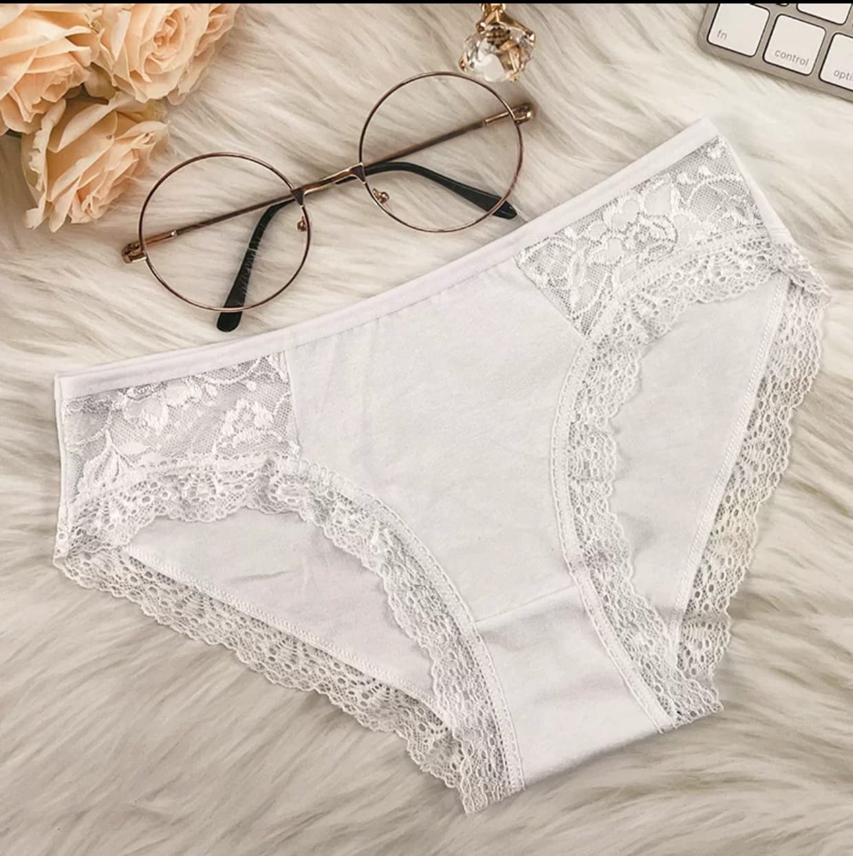 Women Soft Cotton Lace Panty 6 Pieces Combo Pack – Floral Lace Comfortable Brief Underwear - Image 10