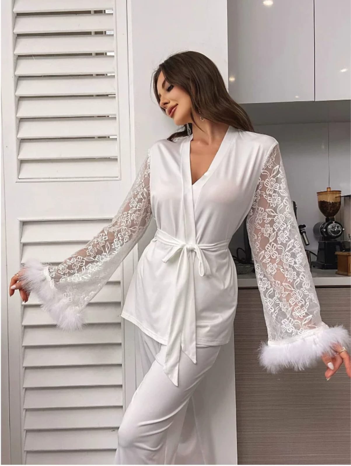 Luxury Lace Sleeve Lounge Set - Image 10