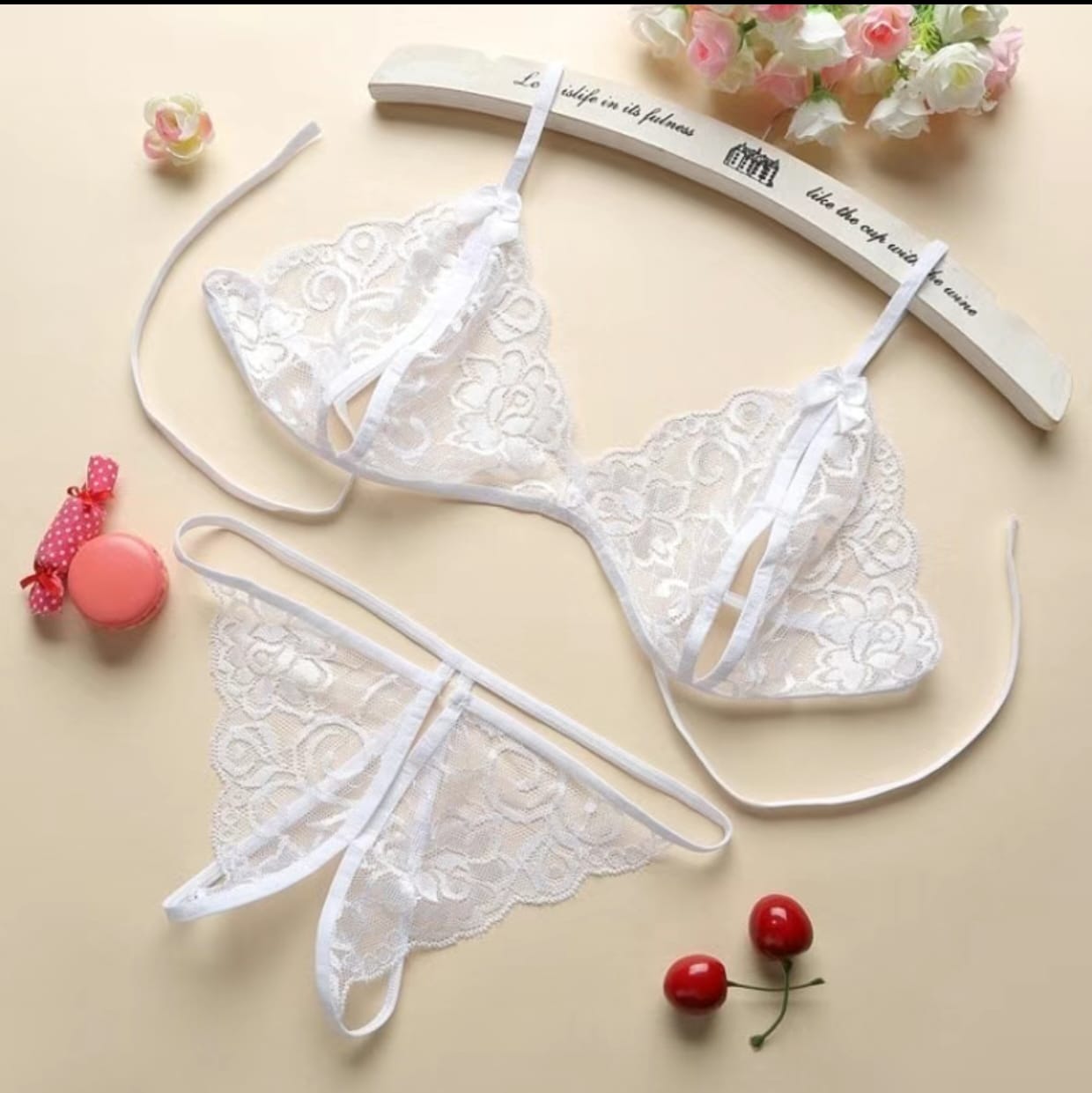 Lace Bikini Lingerie Set\ Soft Mesh Bralette & Strappy Panty - Image 28