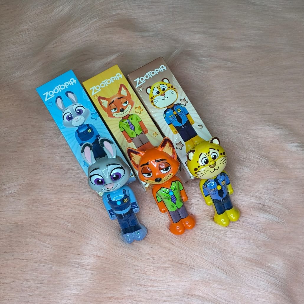 Disney Zootopia Kids Retractable Toothbrush 3 Pcs Combo Set | Cartoon Pop-Up Portable Toothbrush with Protective Cap - Image 6
