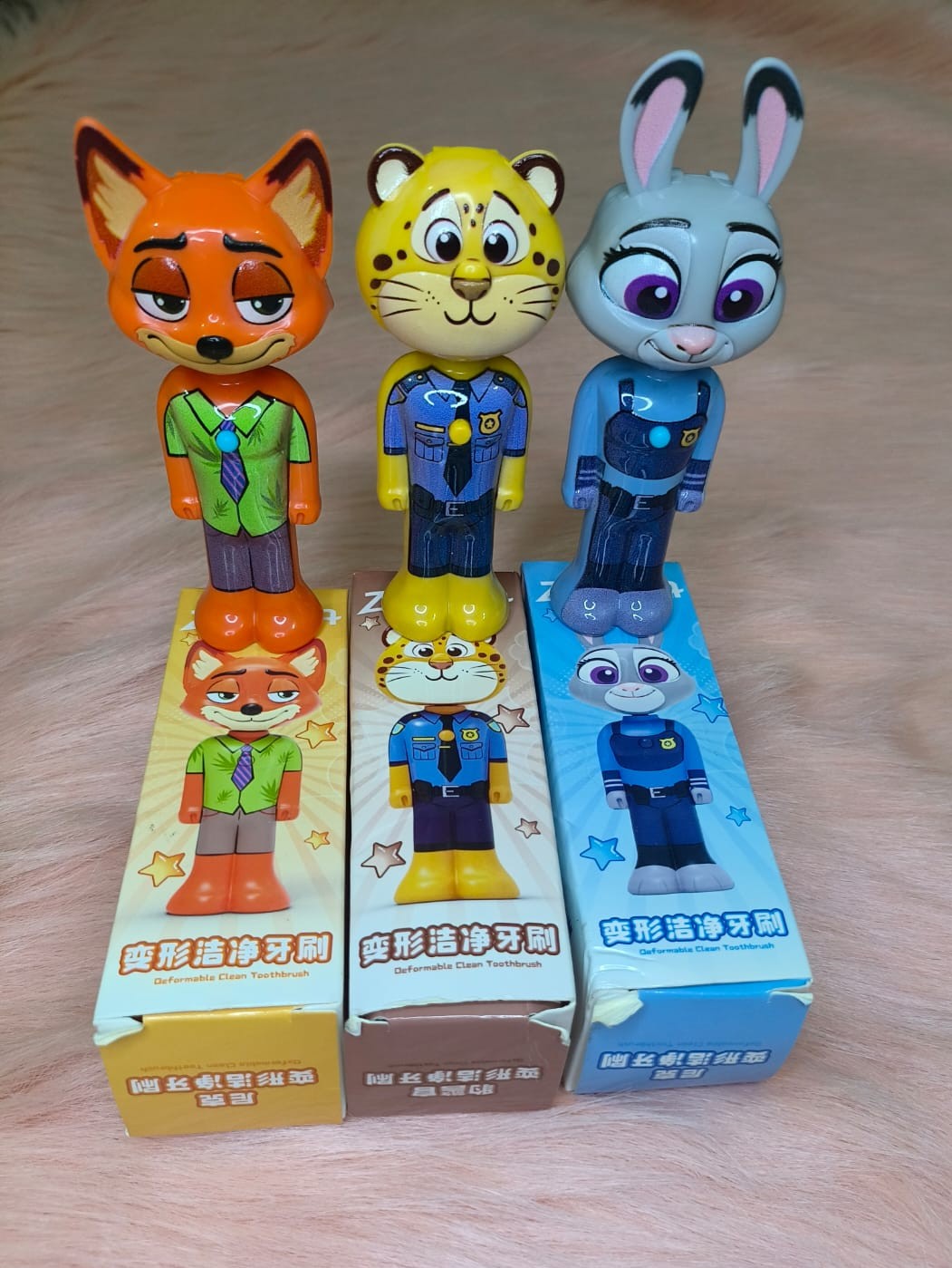 Disney Zootopia Kids Retractable Toothbrush 3 Pcs Combo Set | Cartoon Pop-Up Portable Toothbrush with Protective Cap - Image 7