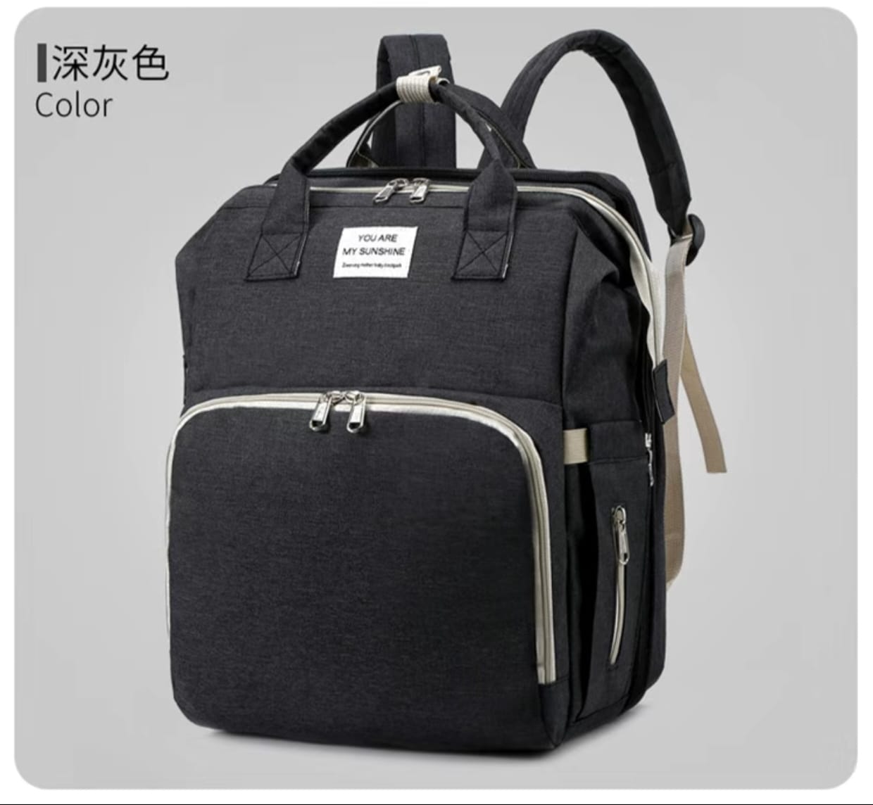 Multifunctional Folding Waterproof Maternity Handbag |Premium Mommy Backpack with Foldable Baby Bed | Baby Travel Bag - Image 9