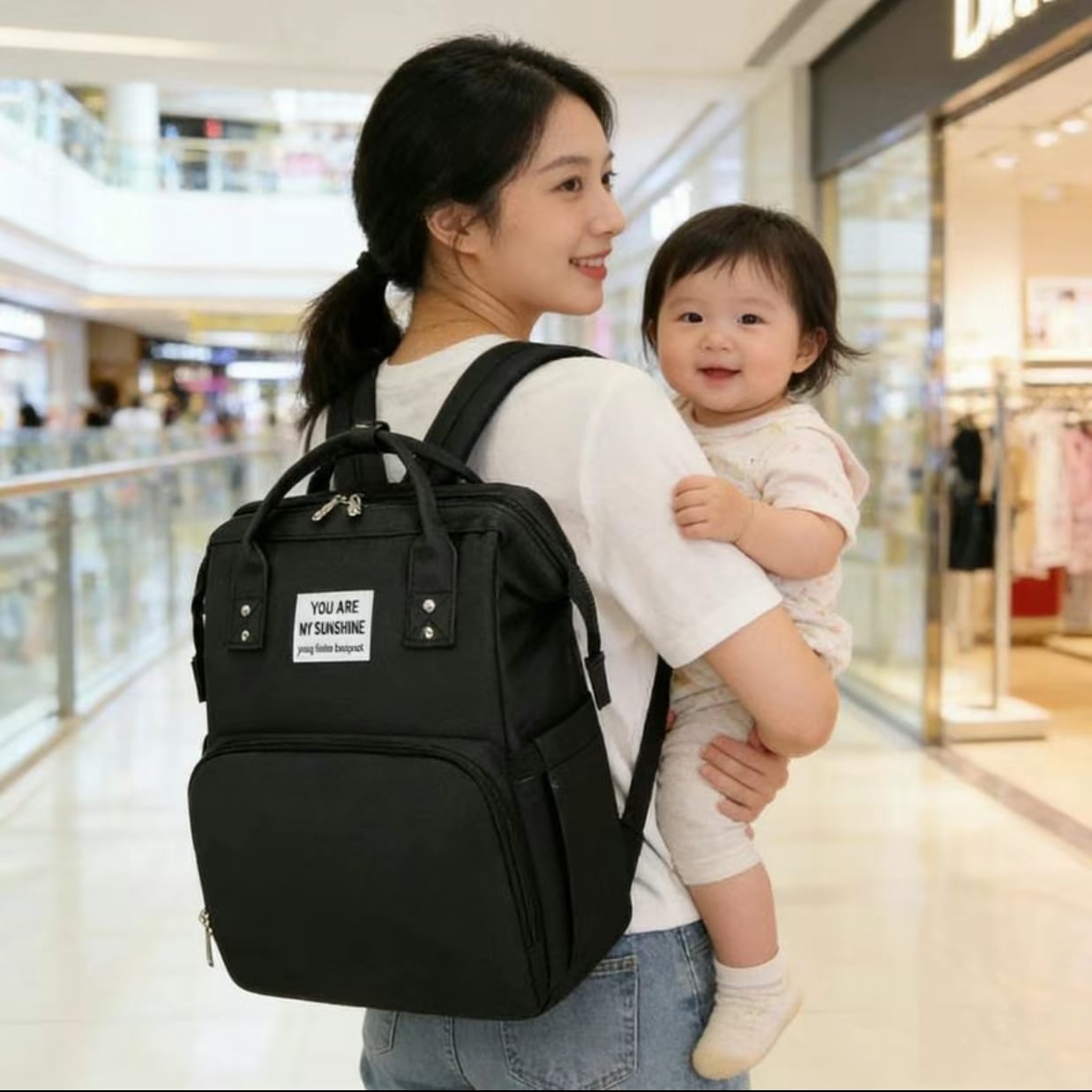 Multifunctional Folding Waterproof Maternity Handbag |Premium Mommy Backpack with Foldable Baby Bed | Baby Travel Bag - Image 8