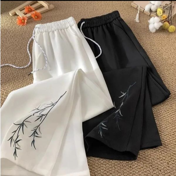 Women's Clothing, Women's Bottom Wear, Palazzo Pants, Wide Leg Pants, Embroidered Pants, Casual Trousers, Fashion Trousers, Georgette Pants, Lounge Wear, Streetwear, Asian Fashion, Trendy Women's Wear.