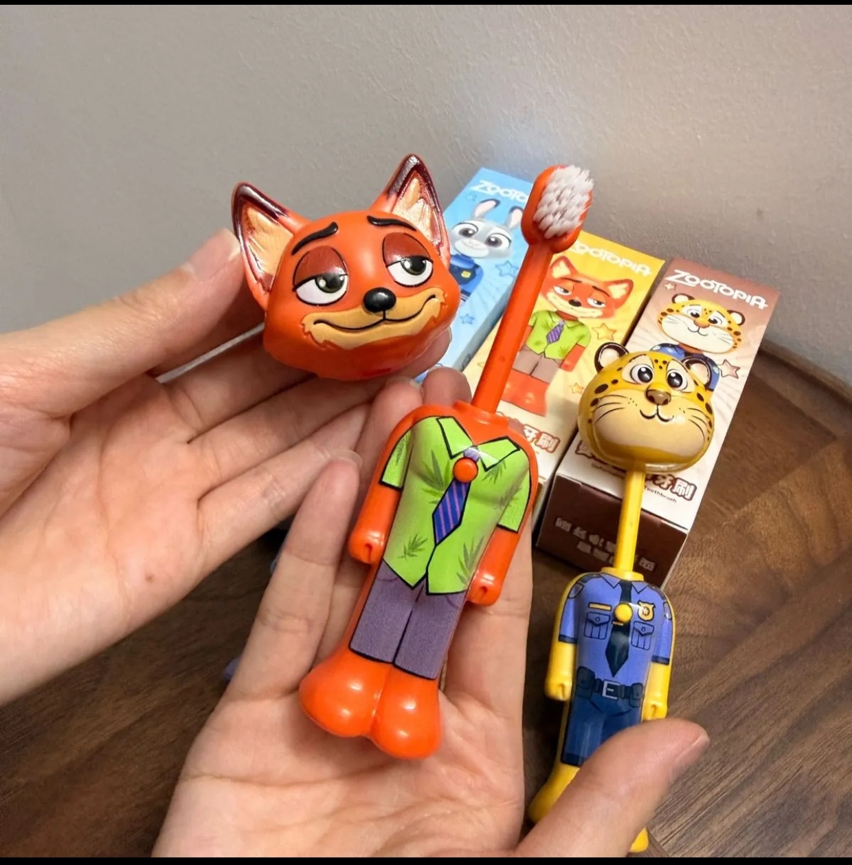 Disney Zootopia Kids Retractable Toothbrush 3 Pcs Combo Set | Cartoon Pop-Up Portable Toothbrush with Protective Cap - Image 9