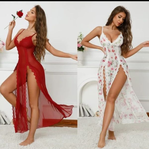 Honeymoon night gown, hot nighty, sexy night dress, side-slit night gown