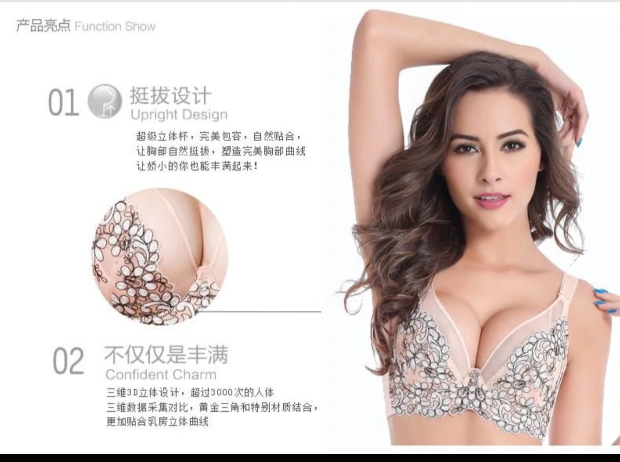 Elegant Floral Embroidered Push-Up Bra - Image 11