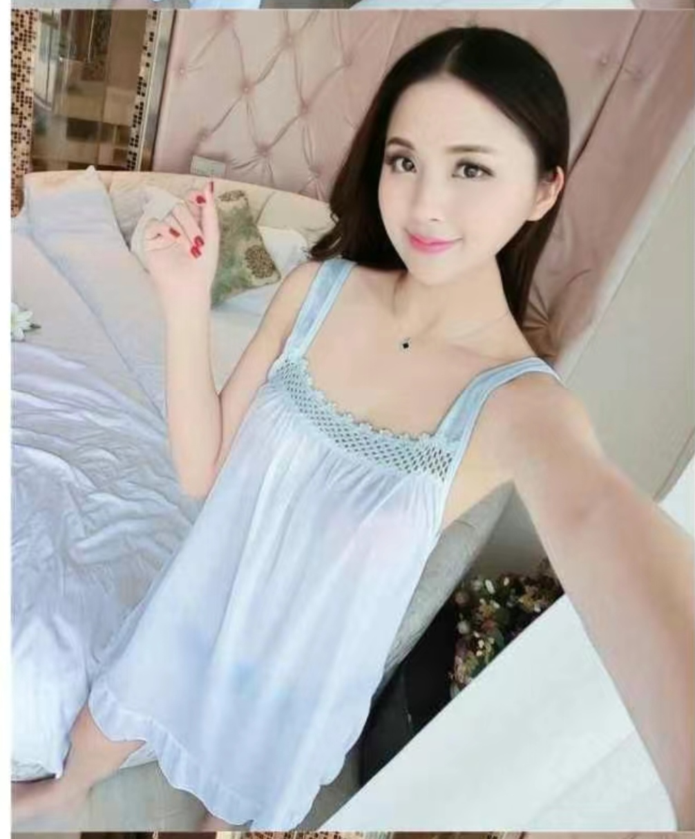 Satin 2 part night dress with exclusive lace work - Image 19