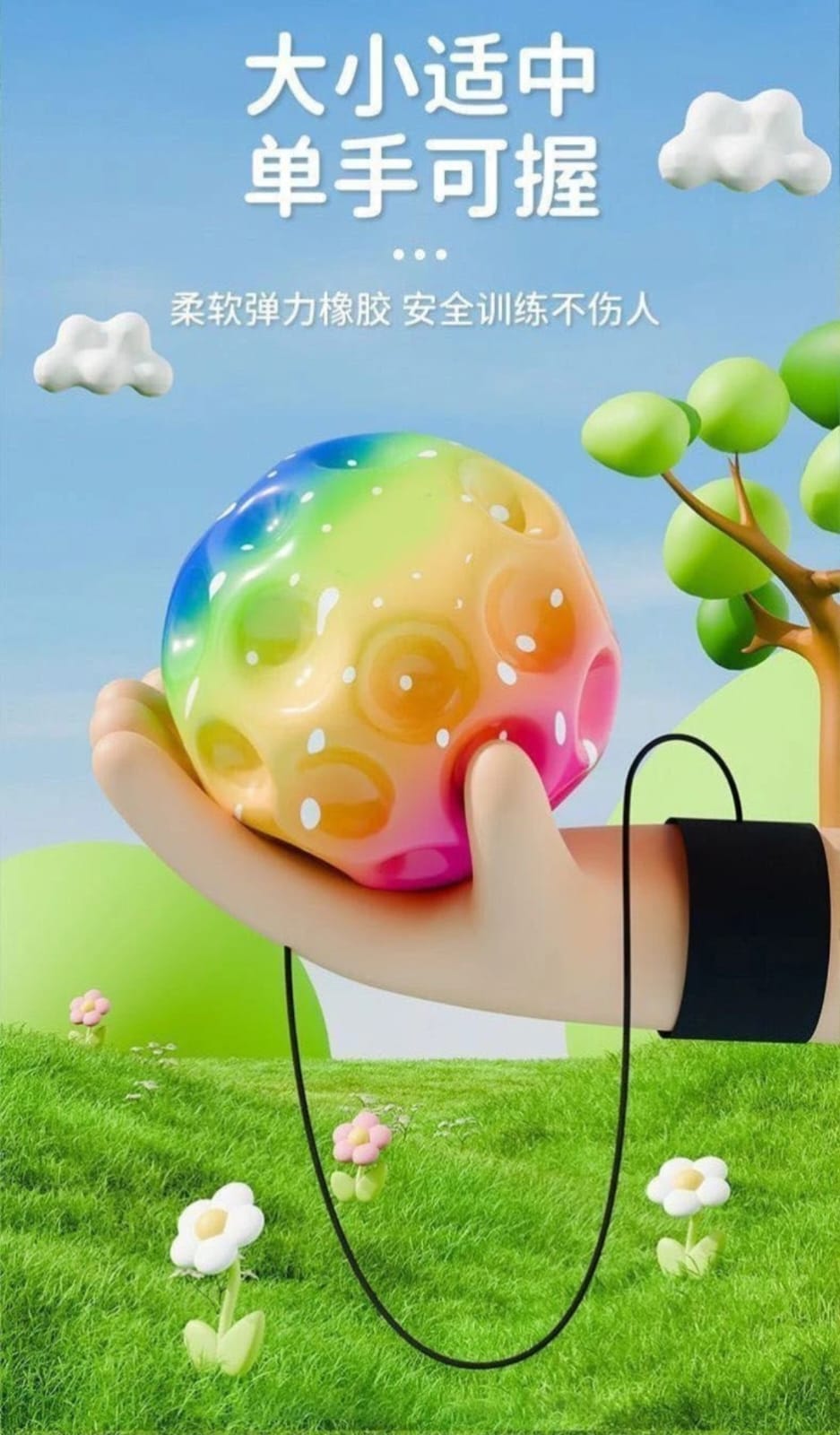 Kids Ball with Elastic Hand Band – Soft Catch & Throw Ball Toy for Indoor & Outdoor Play - Image 4