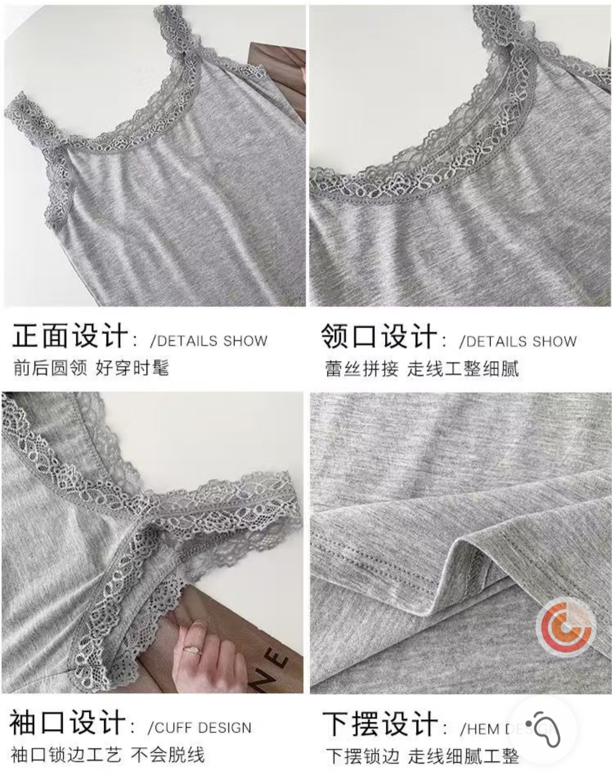 3 Pcs Premium Lace Camisole Tank Top Combo for Women | Summer Soft Inner Wear - Image 11