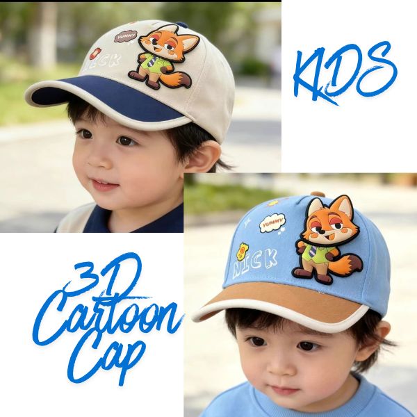 kids cap,3d cartoon cap, moving character cap, baby sun hat