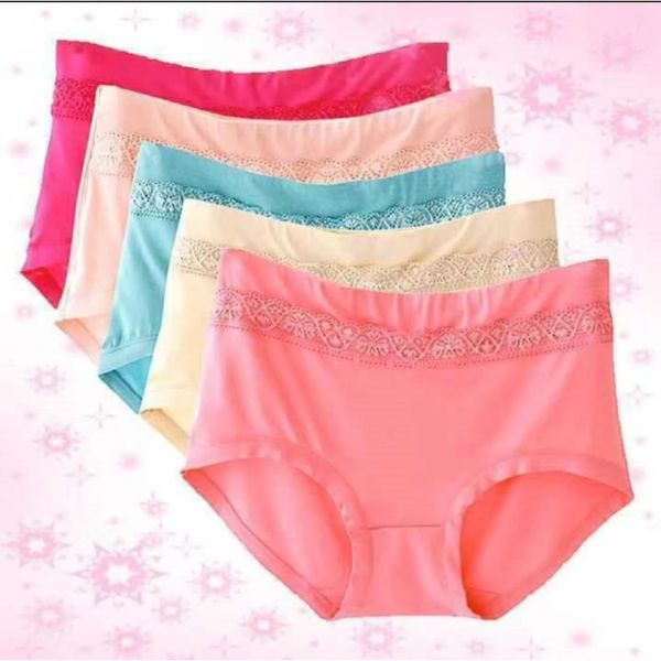 Women's High Waist Soft Lace Panty – 5 Colors 5 Pcs Combo | Free Size