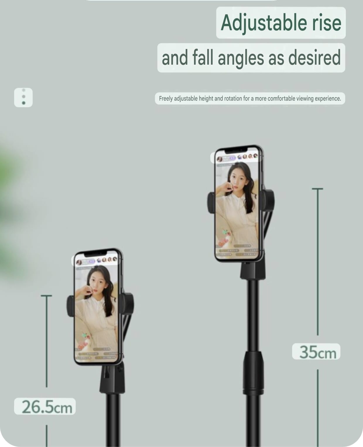 360° Adjustable Telescopic Mobile Phone Holder Stand | Reinforced Desktop Stand for Live Streaming & Video Calls - Image 8