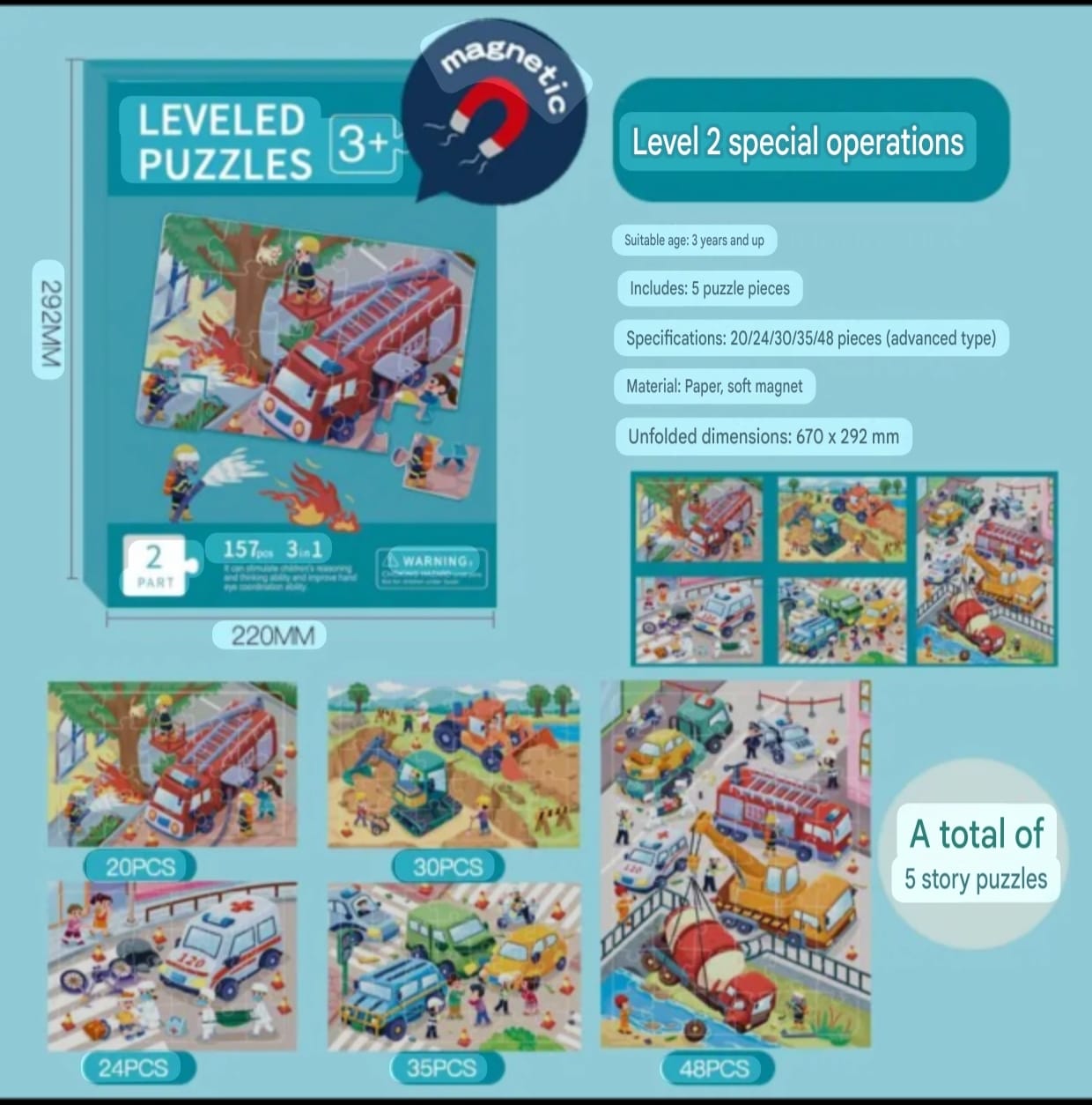Magnetic Story Puzzle Book for Kids | Educational Leveled Puzzle 5+ - Image 4