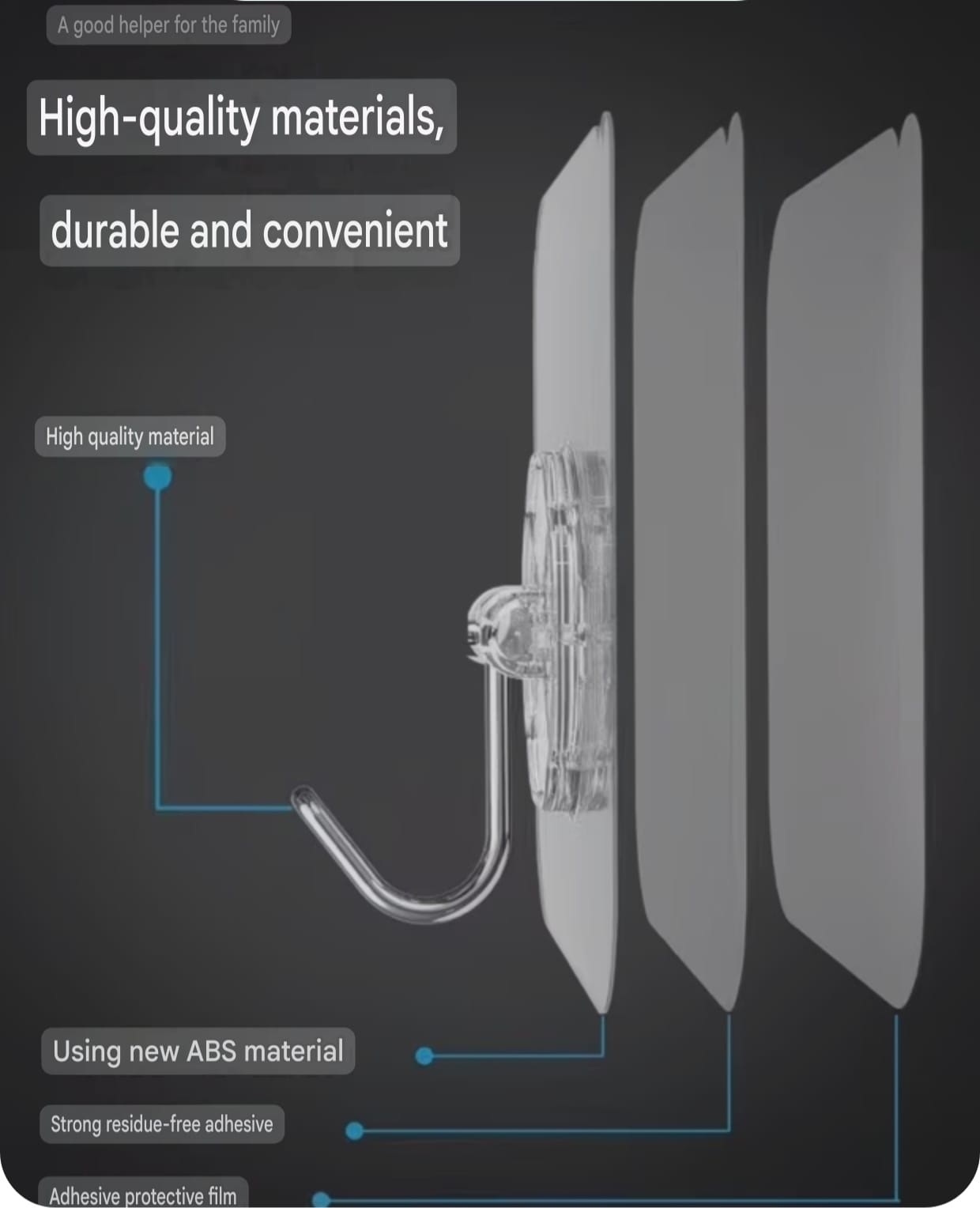 5KG Heavy Duty Self-Adhesive Waterproof Metal Wall Hook (20 pcs)| No-Drill Tile Wall Hanging Hook 20 Pcs Combo - Image 12