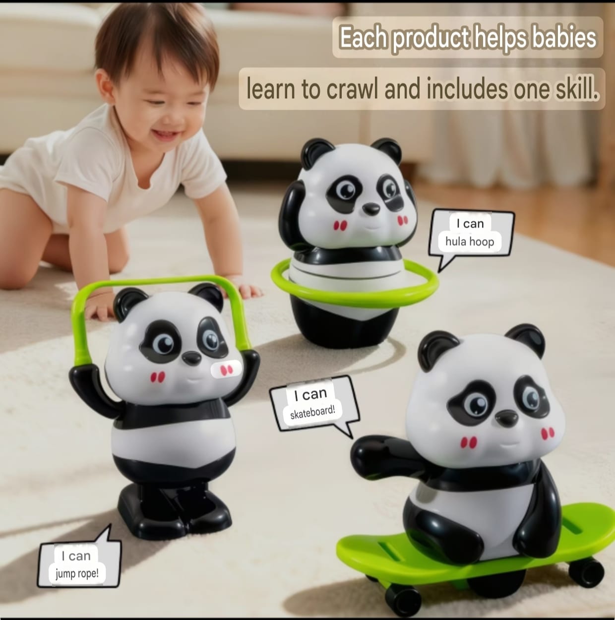 3 Pcs Panda Wind-Up Toy Combo – 3 Different Designs | No Battery Kids Friendly Toy - Image 13