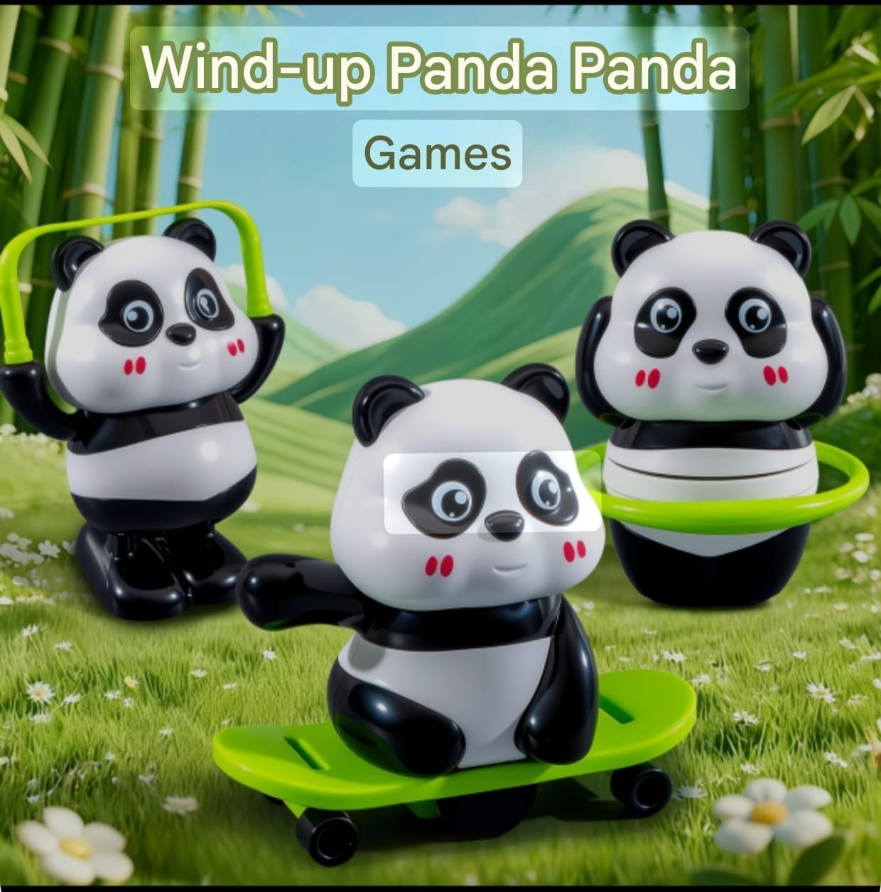 3 Pcs Panda Wind-Up Toy Combo – 3 Different Designs | No Battery Kids Friendly Toy - Image 7